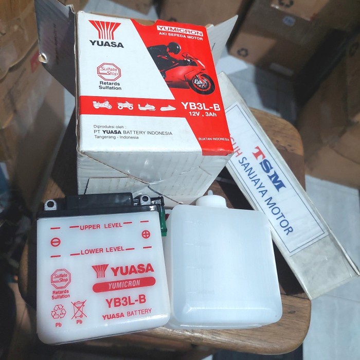 Aki Accu Basah YB3L-B YB3LB 12V 3Ah Asli Original YUASA terlaris