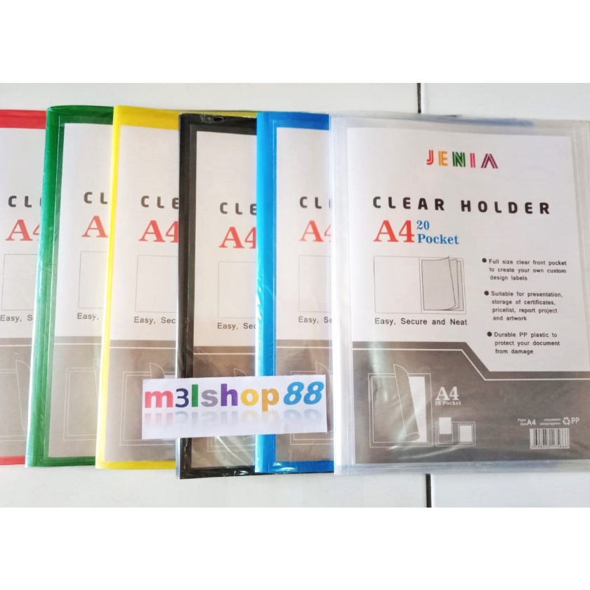 

(L.R✉Bご] Clear holder A4 20 lembar JENIA / MEDIA KITA-1 pcs banyak dimiinati.!!
