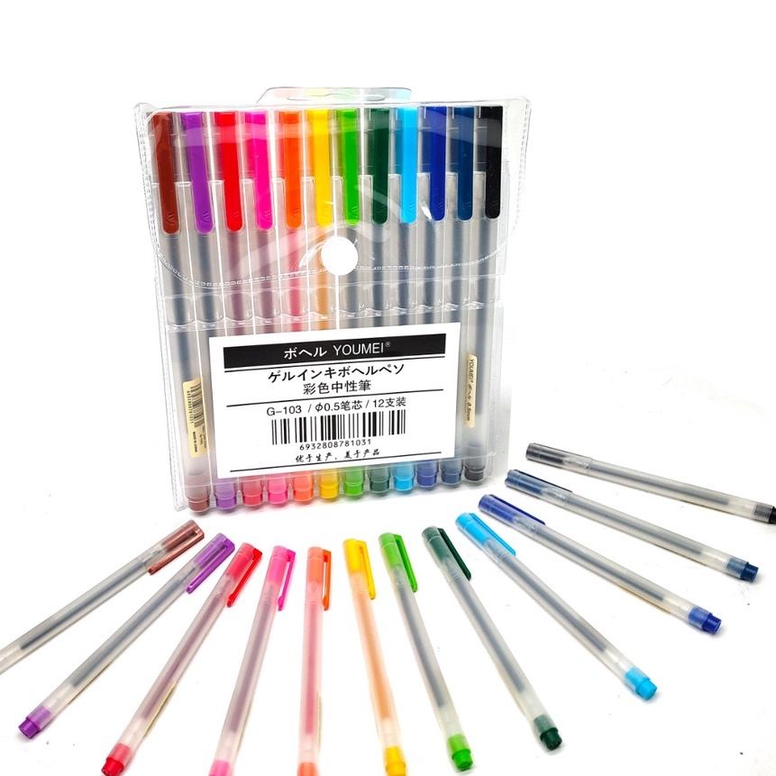 

[➤Y15/L») Pulpen gel 12warna / 12pcs pulpen gel warna warni / Pulpen YOUMEI G103 /super.keren!
