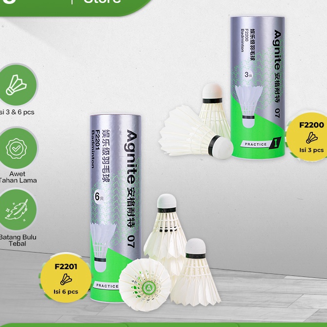 (PJ/➲I☆] Agnite Shuttlecock / Kok Badminton / Kok BuluTangkis Premium High Quality Isi 3 dan 6 F2200