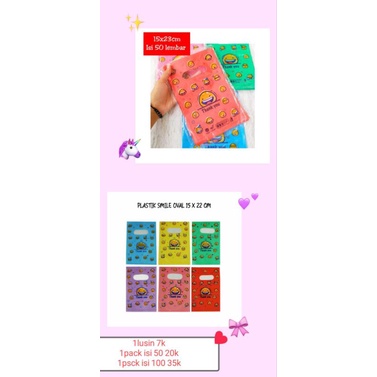 

Plastik smile kantong olshop paking plong