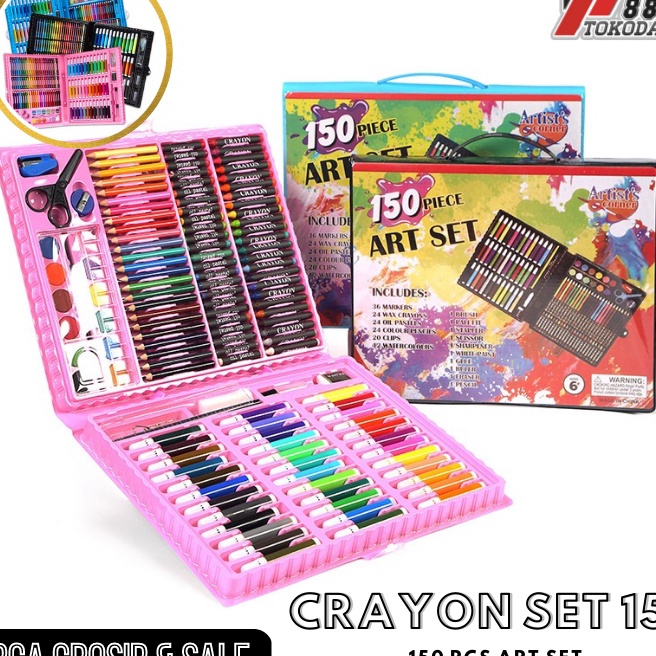 

[S♫D☼/X) PENSIL WARNA 150PCS - ALAT TULIS SET CRAYON COLOURING SET 150PCS ART -berkuaalitas..!