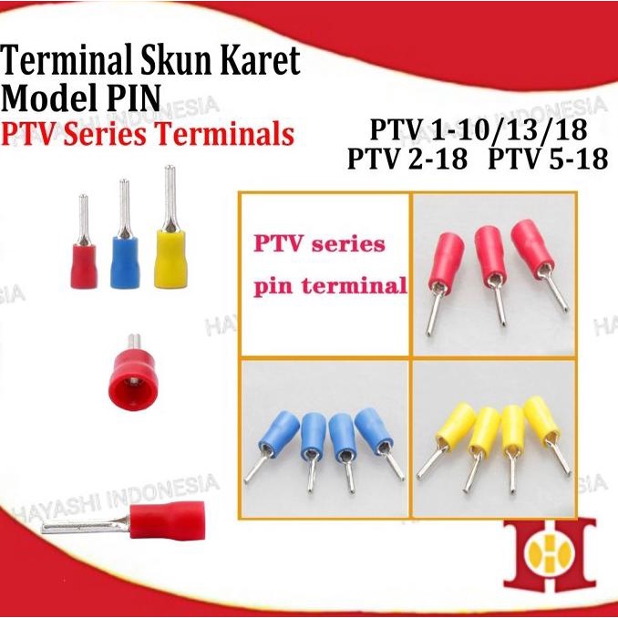 Terminal Kabel Sekun Cable Lug Skun Pin Tusuk PTV Isolasi Insulated