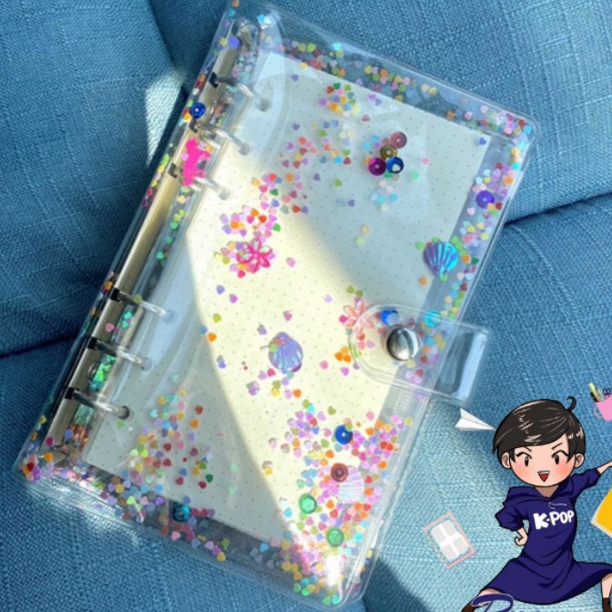

[»☼1D.K] A6 ONLY Cover Sequin Manik Binder Diary 6-Ring /trendings.