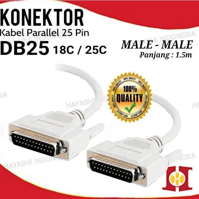 Kabel Cable LPT Printer Paralel Serial DB25 25C Epson LX-300 LX-300+