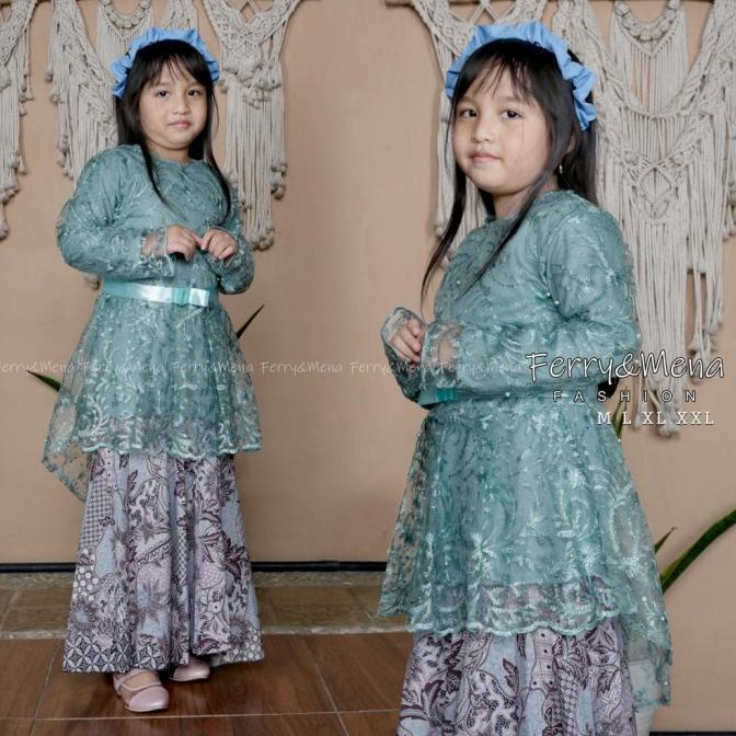 setelan kebaya anak perempuan brukat duyung / kebaya anak perempuan