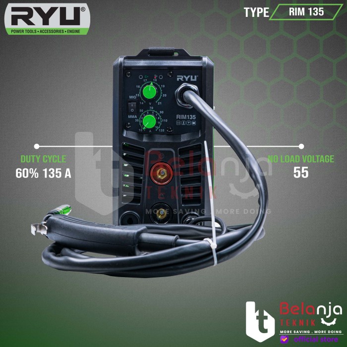 Ryu Mesin Las Inverter MIG MMA 135 A Travo Trafo Las Tanpa Gas RIM 135 keren