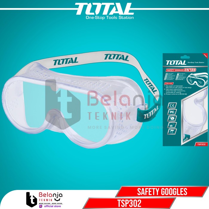 Total Safety Googles Kacamata Kerja Kaca Mata Safety Las Bening TSP302 keren