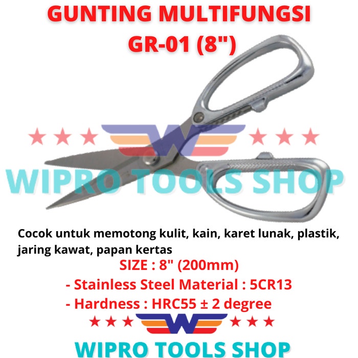 

Wipro Gunting Multifungsi / Serbaguna 8" Gr-01 Best Seller