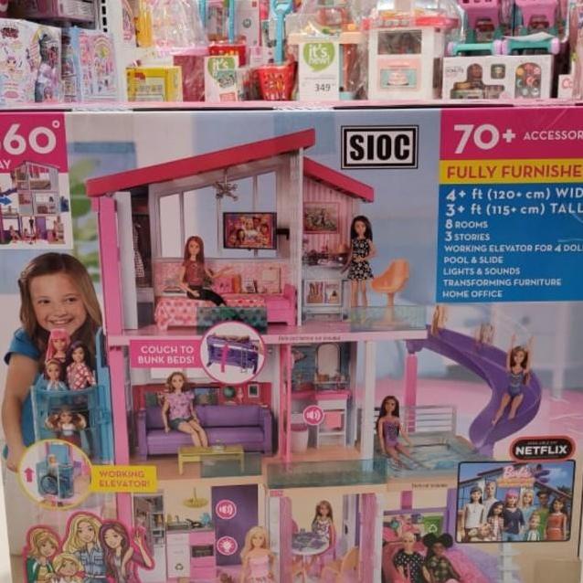 Mainan Anak Perempuan Rumah Boneka Barbie Dream House 360 Non Cod