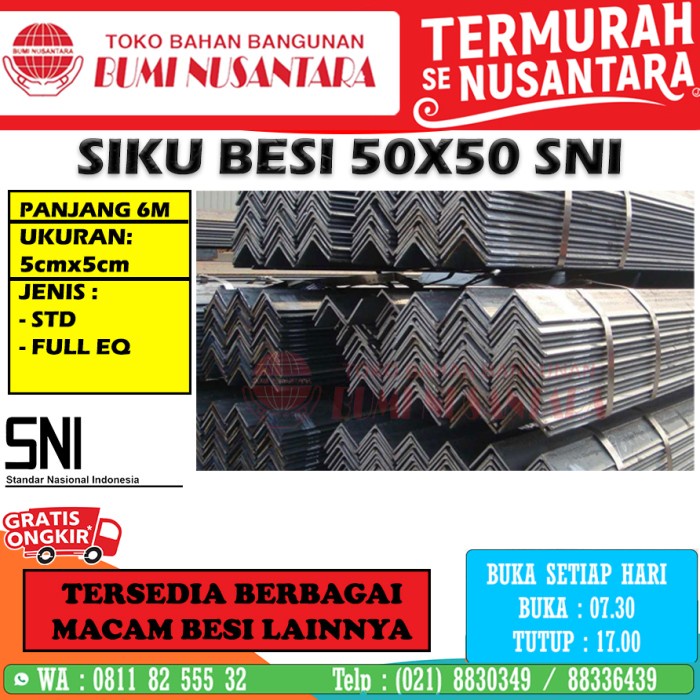 Bestseller Siku Besi 50X50 6 Meter Sni Steel Angle 50 X 50 5X5