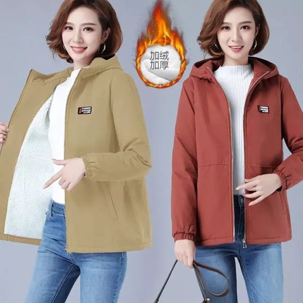 Banyak Peminat Jaket Wanita Korea Import Kekinian Crop / Jaket Winter Wanita Bulu ♘