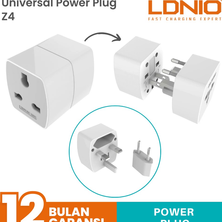 Dijual  Universal PLUG LDNIO Z4 Travel Socket Adapter 6A ORIGINAL LDNIO Ready