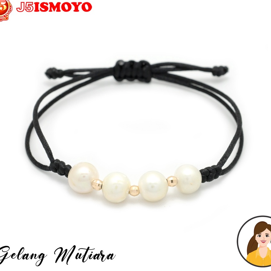 (S09◆) Gelang Emas 10 Karat Mutiara Asli Yumi J5 Ismoyo.