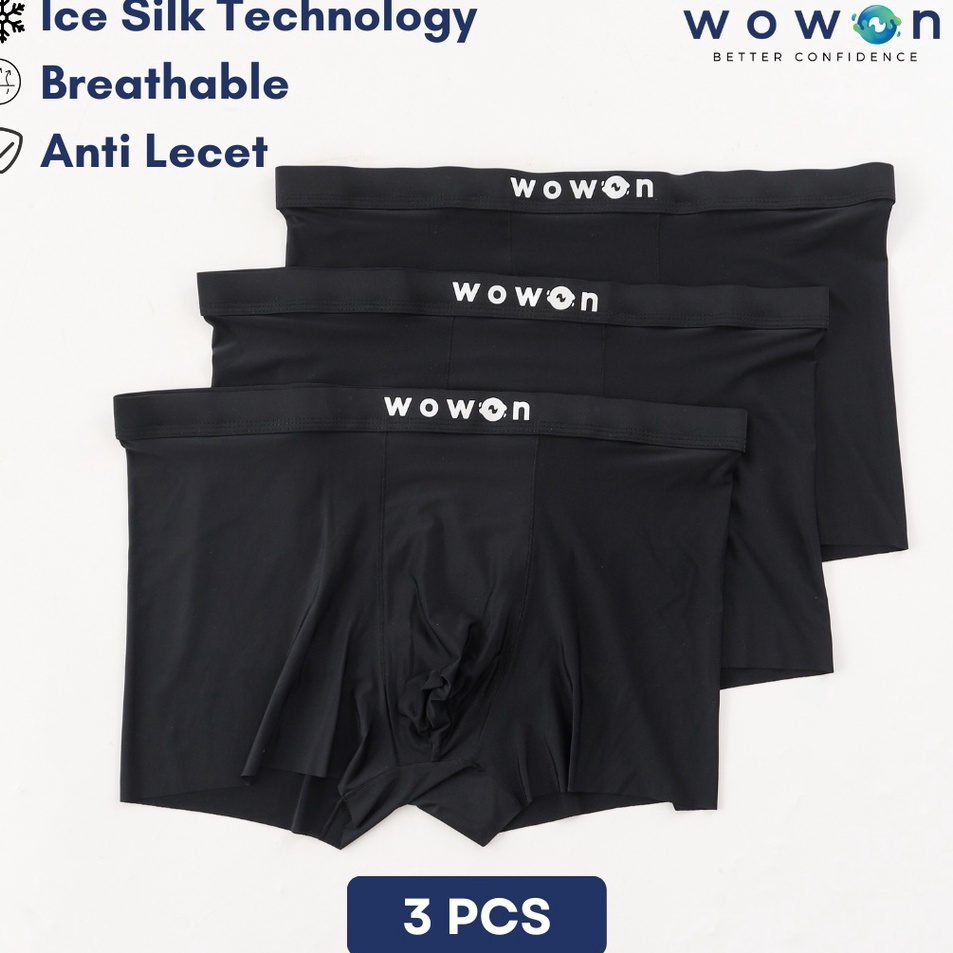 Terkini Wowon Men Boxer - Celana Dalam Pria - Zero Gravity Feel - 3 Pcs