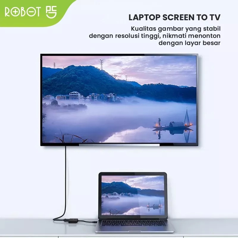 Kabel Hdmi To Vga Robot Rhv20 1080P