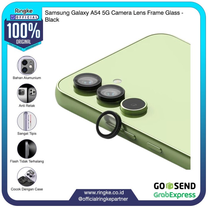 

Bestseller Ringke Samsung A54 5G Camera Lens Frame Glass Black Pelindung Kamera