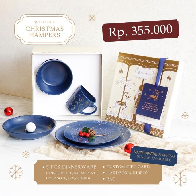 

CHRISTMAS HAMPERS 5 PCS SET HADIAH NATAL CERAMICS TABLEWARE W/ HARDBOX