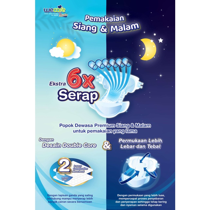 Wecare - Adult Diapers Premium M10 L8 Xl8 Popok Perekat We Care Berkualitas
