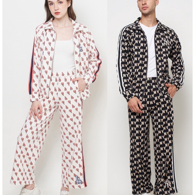 (☑.UFO♡> MLB SET - Monogram Logo Jacket & Straight Pant/ pasti.diikirim