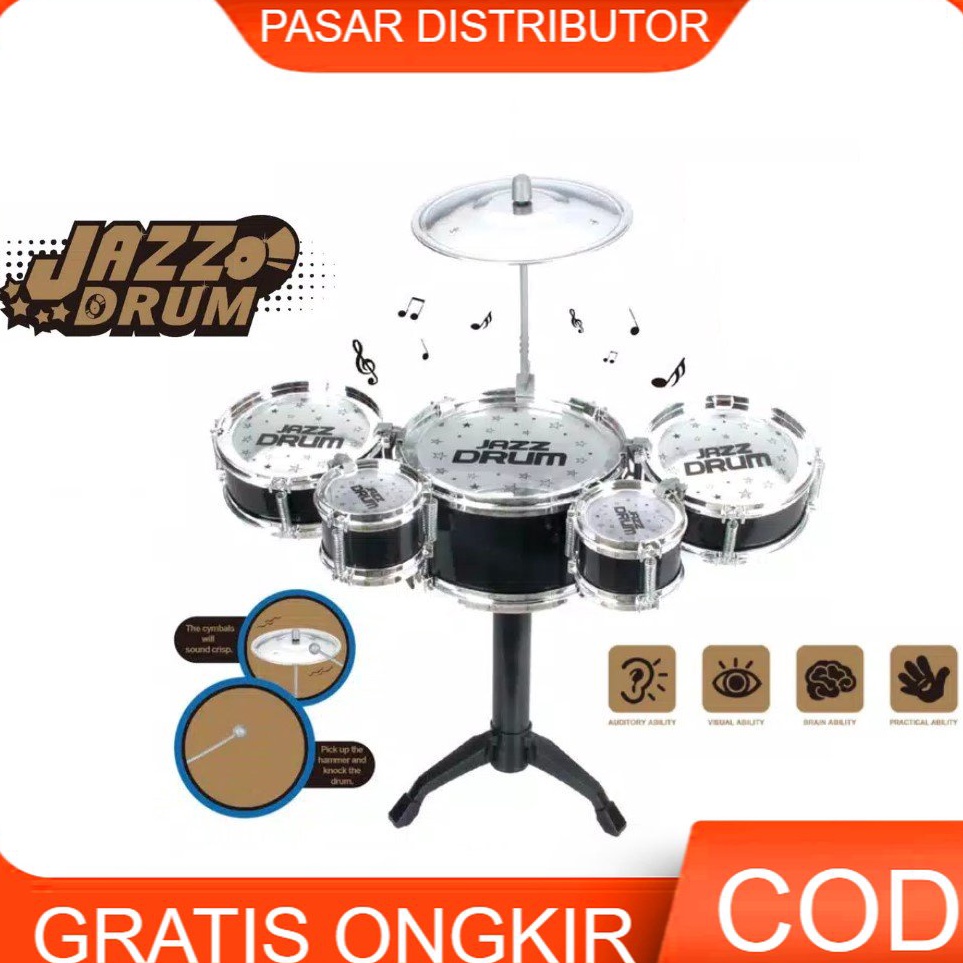 ➱KRl Mainan Anak Jazz Drum Mainan Anak - Mainan Alat Musik Anak Jazz Drum Mainan Edukatif Anak ✾ Dij