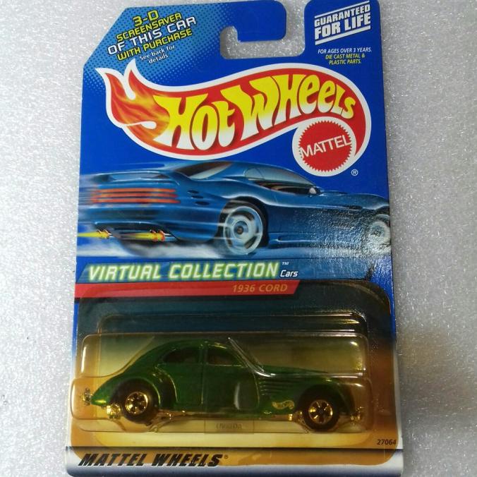 HOT WHEELS 1936 CORD. BLUE US CARD VIRTUAL COLLECTION 1999. WRN HIJAU