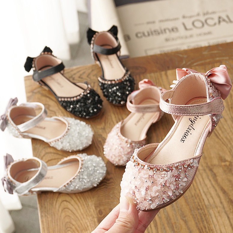 Paling Laris.. SH2-Sepatu Pesta Anak Perempuan Import Mutiara Rhinestone