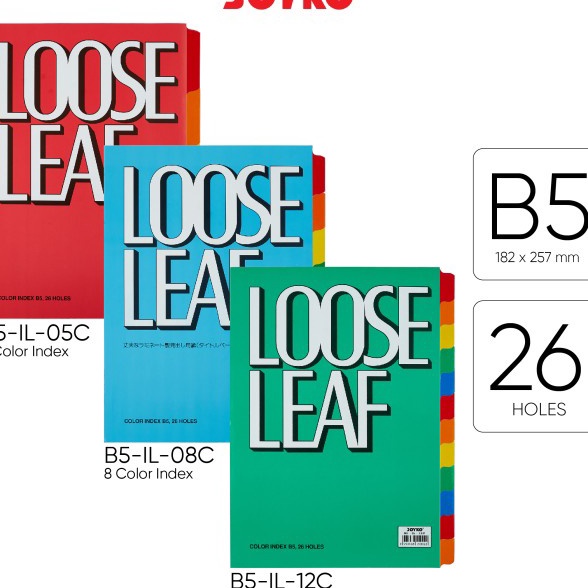 

(❦✔BW.I> Color Index Loose Leaf Pembatas Kertas Binder Joyko B5 /siaap.dikirim..!