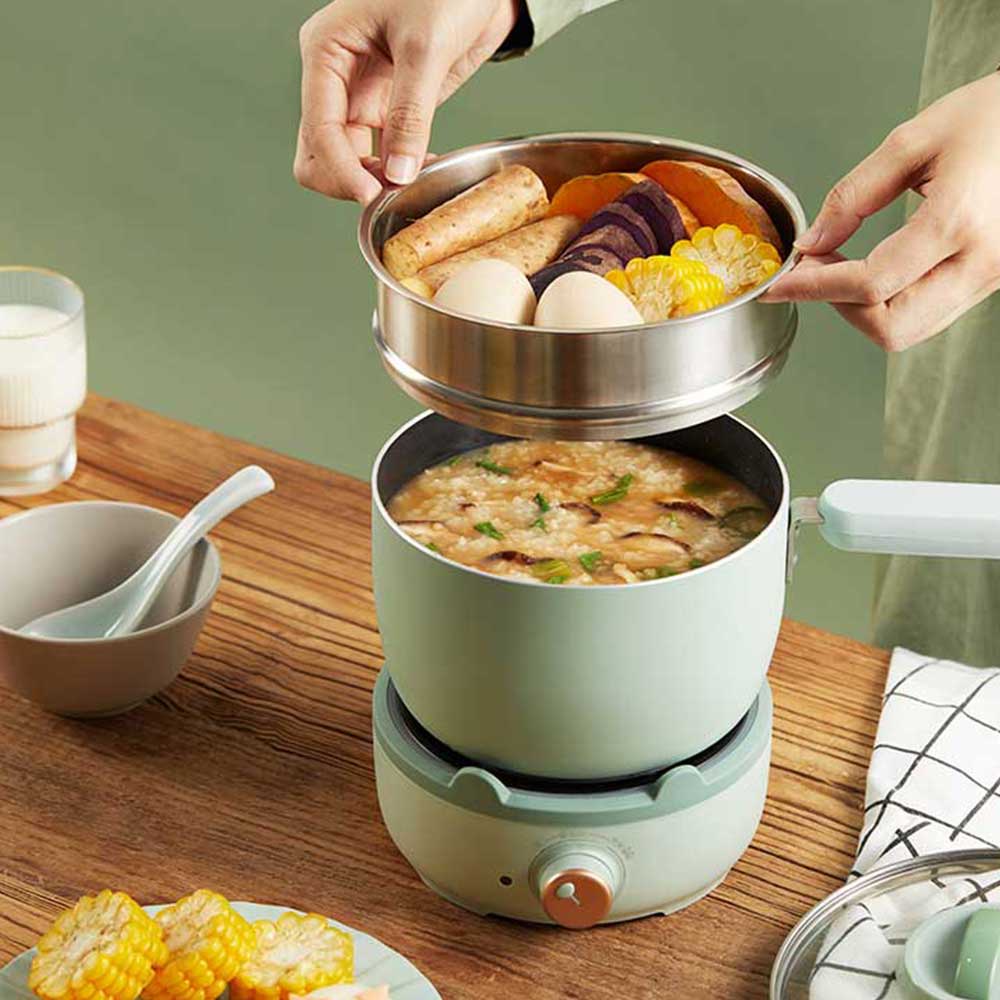 ❤Electric Cooker Multifunctional Mini Electric Cooker 1.2L Non stick Electric Cooker Household Split