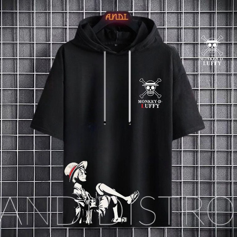 Trend Terbaru.. KAOS HODIE PRIA TERLARIS/KAOS DISTRO MURAH/KAOS HODIE ONE PIECE LUTFI TERBARU/KAOS T