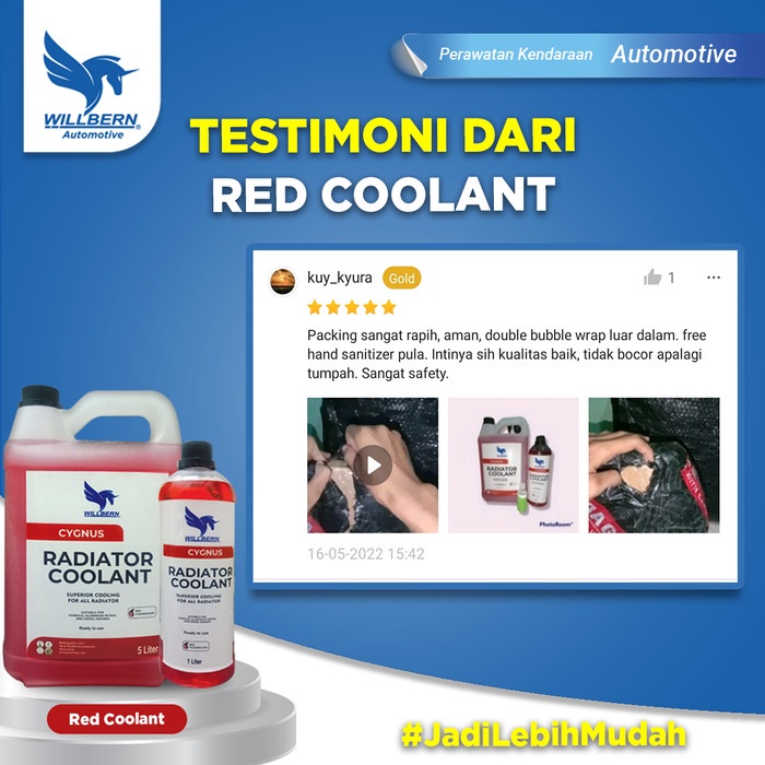 Radiator Coolant Willbern Cygnus Red Ready To Use Vol. 5 Liter