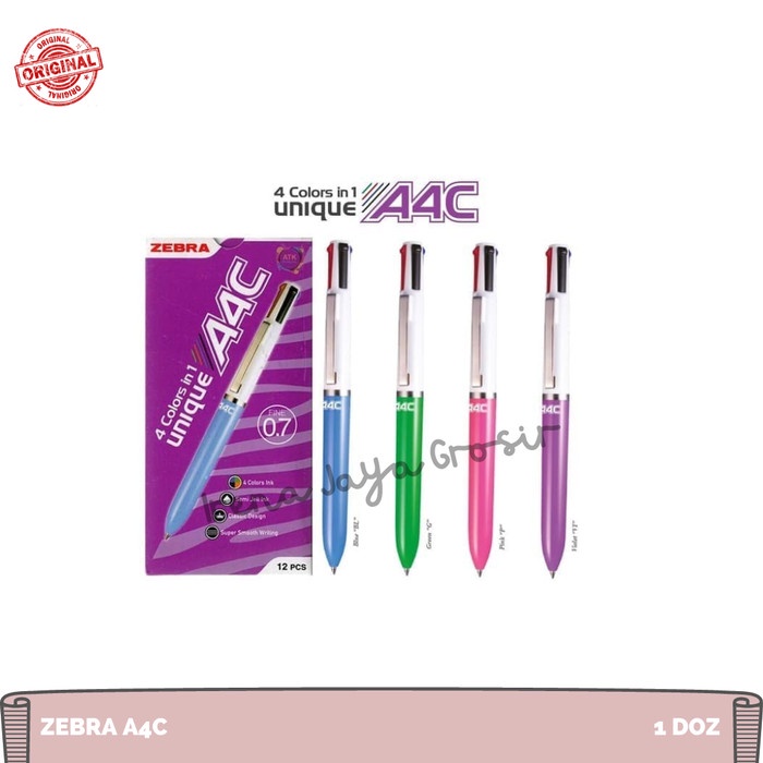 

IRENAJAYAGROSIR - PULPEN ZEBRA UNIQUE A4C 0.7MM 4 WARNA