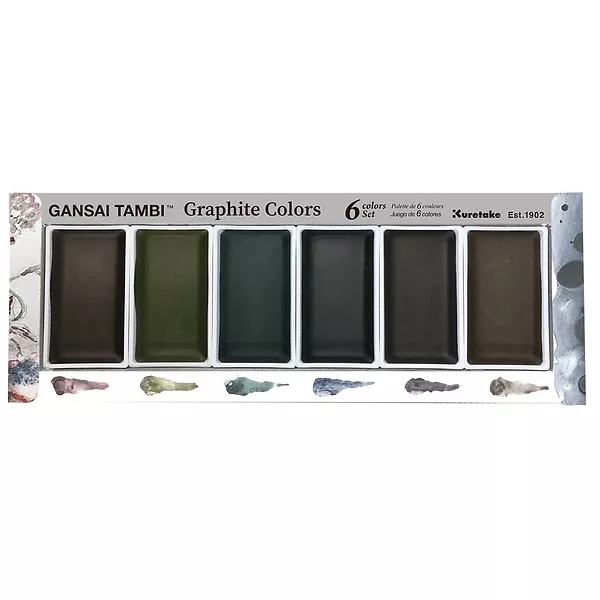 

ZIG KURETAKE GANSAI TAMBI GRAPHITE Set 6 Colours (MC20GR/6V)