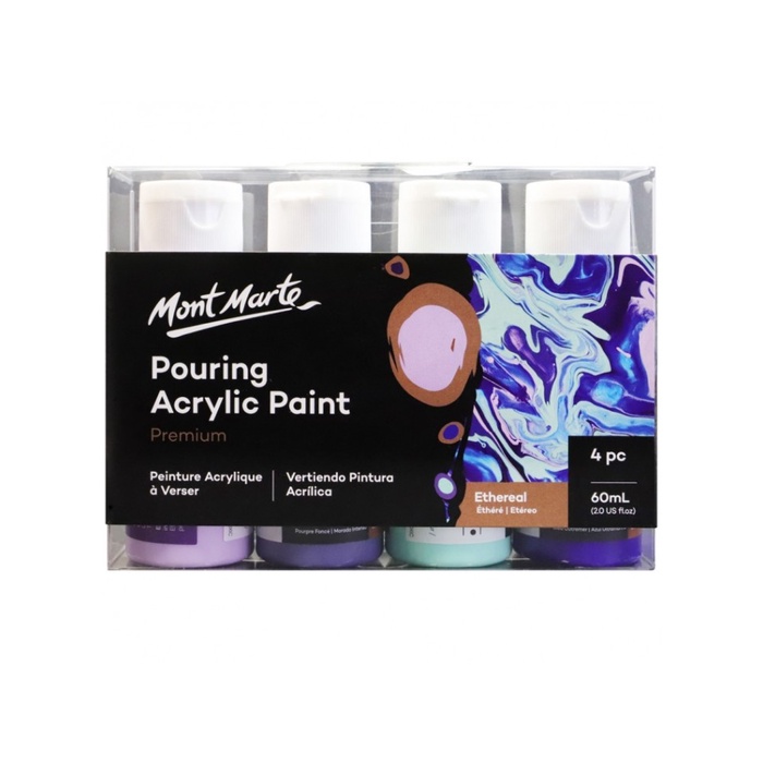 

Mont Marte Pouring Acrylic Paint 60ml 4pc Set - Ethereal