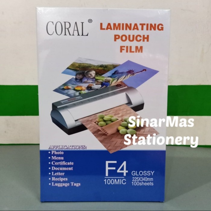 

Plastic Press F4 / Folio Coral 100 mic - Plastik Laminating Film Coral