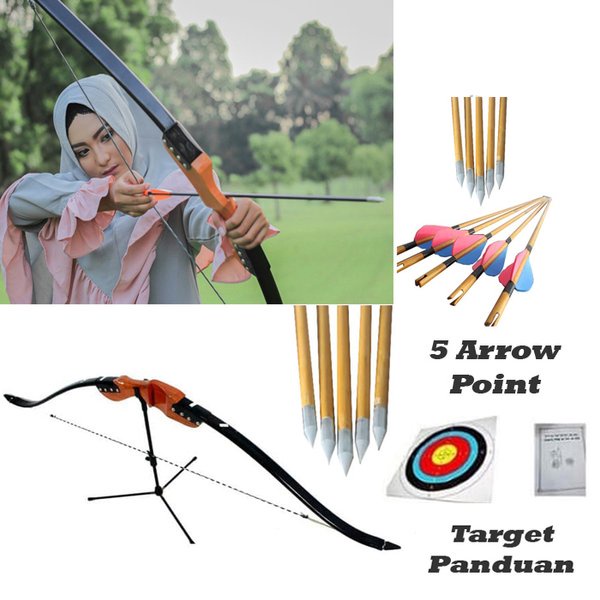 Paket Busur Panah Anak Dan Pemula 5 Anak Panah Point Target