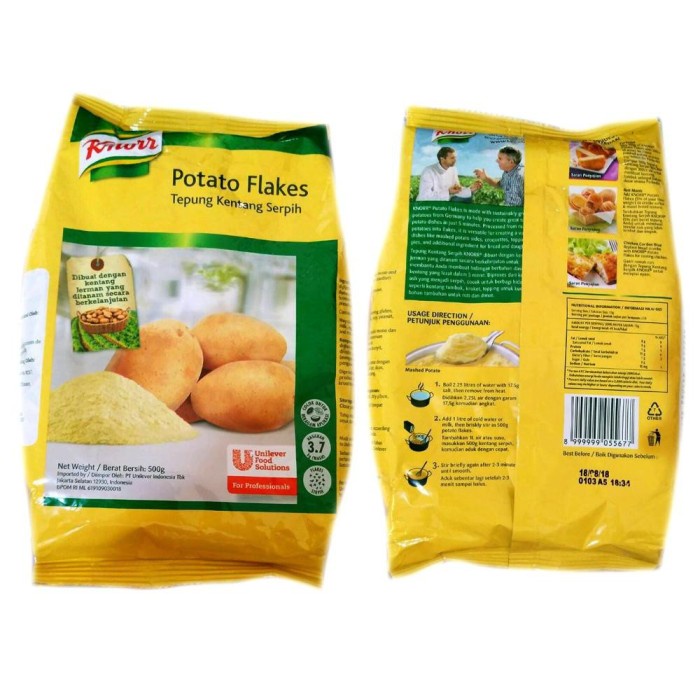 

Terlaris (Satuan) Knorr Knoor Potato Flakes Tepung Kentang 500 Gr 500Gram