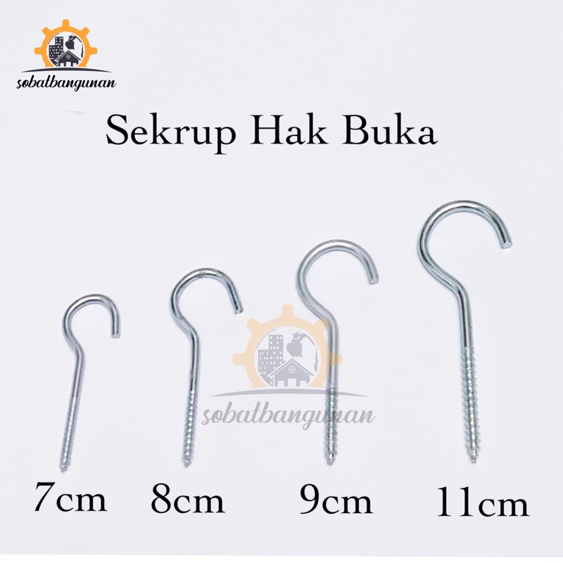 Ecer Sekrup Hak Buka 7Cm 8Cm 9Cm 11Cm / Sekrup Ulir / Cantolan