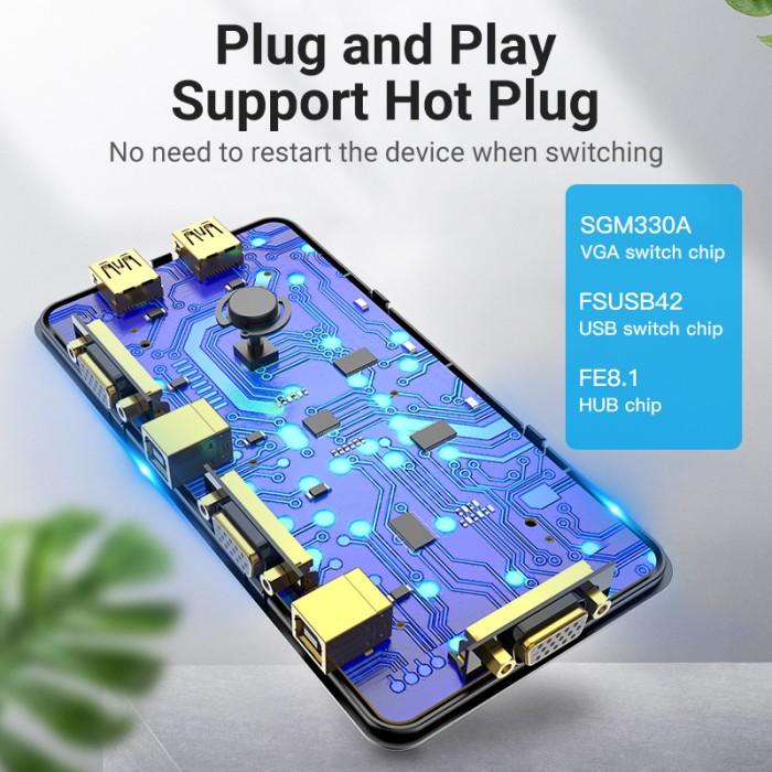 Vention Kvm Switch Vga Usb Printer Sharing Keyboard Mouse Pc