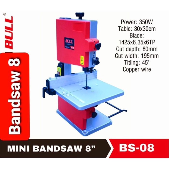 Bestseller Bandsaw Mesin Mini Bandsaw 8" Bull Bs-08 / Mesin Gergaji Pita Bull 8"