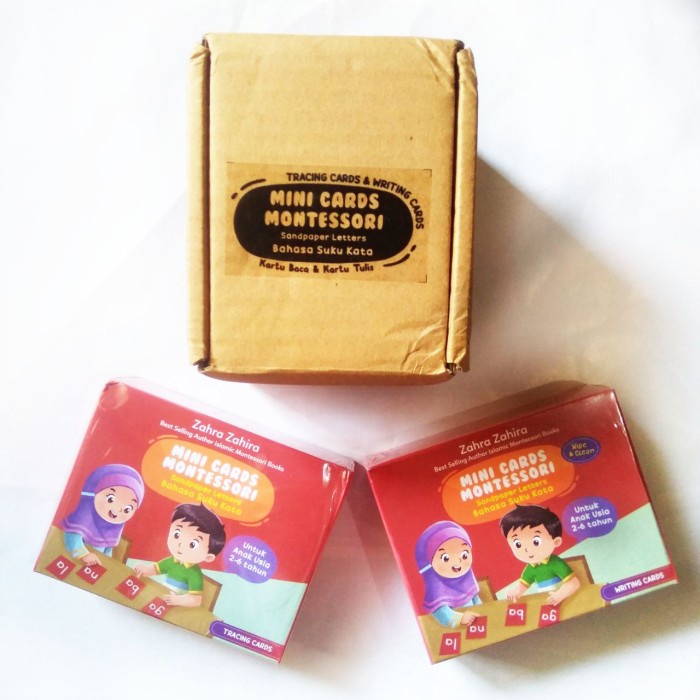 PROMO MINI CARDS MONTESSORI SANDPAPER LETTERS BAHASA SUKU KATA GRANADABOOKS TERBARU