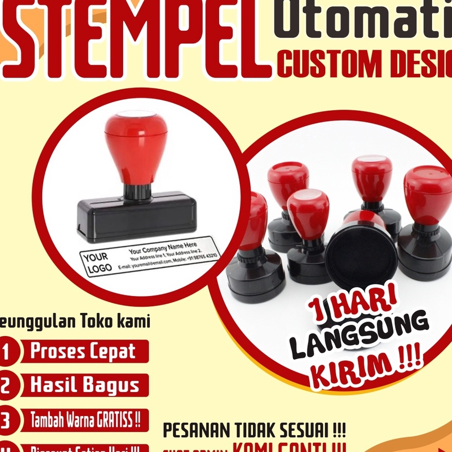 

(☎A4/V➸) Stempel, stempel otomatis desain custom, free tambah warna -paling.lariis.
