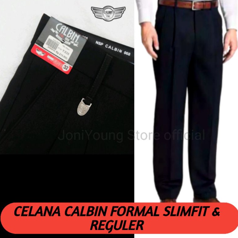 MURAH Celana Calbin Kantor Panjang Bahan Pria Formal Reguler dan Slim Fit Dasar Kain Kerja Cowok Kan