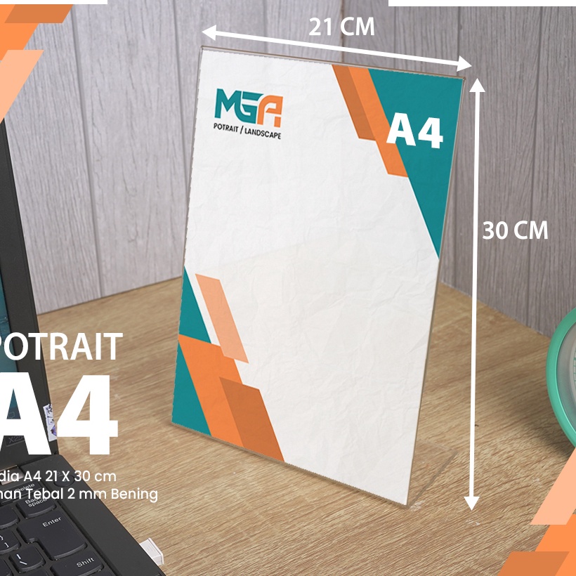 

[O TM➸✪> STAND / TEMPAT BROSUR / TENT HOLDER / TENT CARD DISPLAY AKRILIK UKURAN A4 PORTRAIT TIPE L- top.produuk.!!