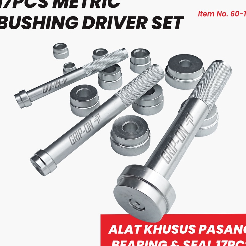 (☑.SNS✓) Grip-On Metric Bushing Driver Set 17-Pc Lepas Pasang Bushing Seal Driver 17 Pcs 60-147/ tre