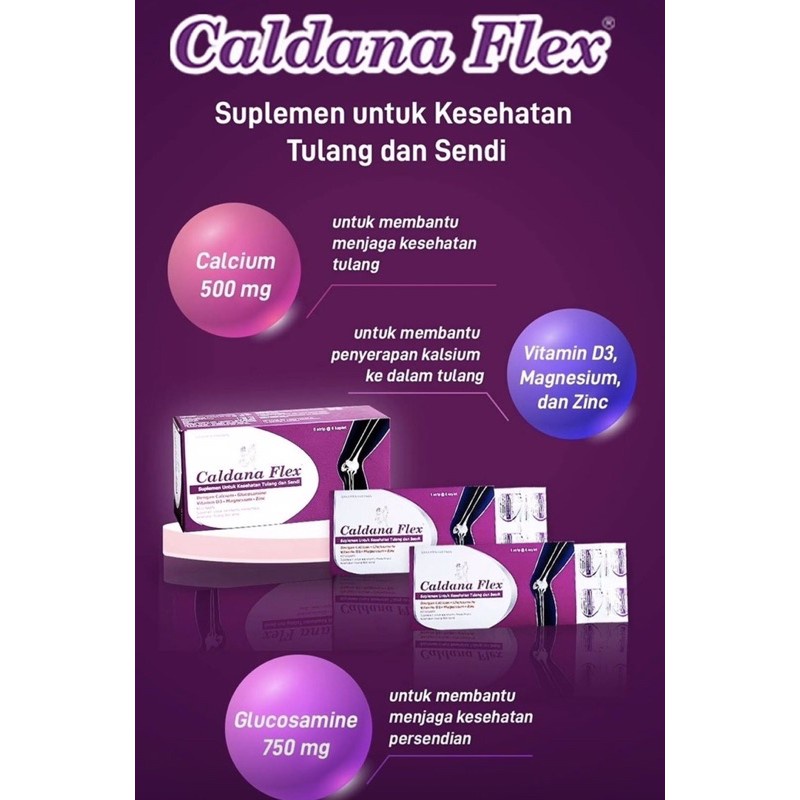 2 STRIP Caldana flex per strip isi 6 tablet ( suplemen kesehatan tulang & sendi )