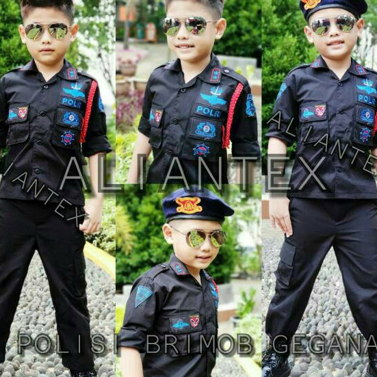 [♥/✓MRR> BAJU BRIMOB GEGANA HITAM POLISI/BAJU PROFESI ANAK/KOSTUM ANAKterrviral»
