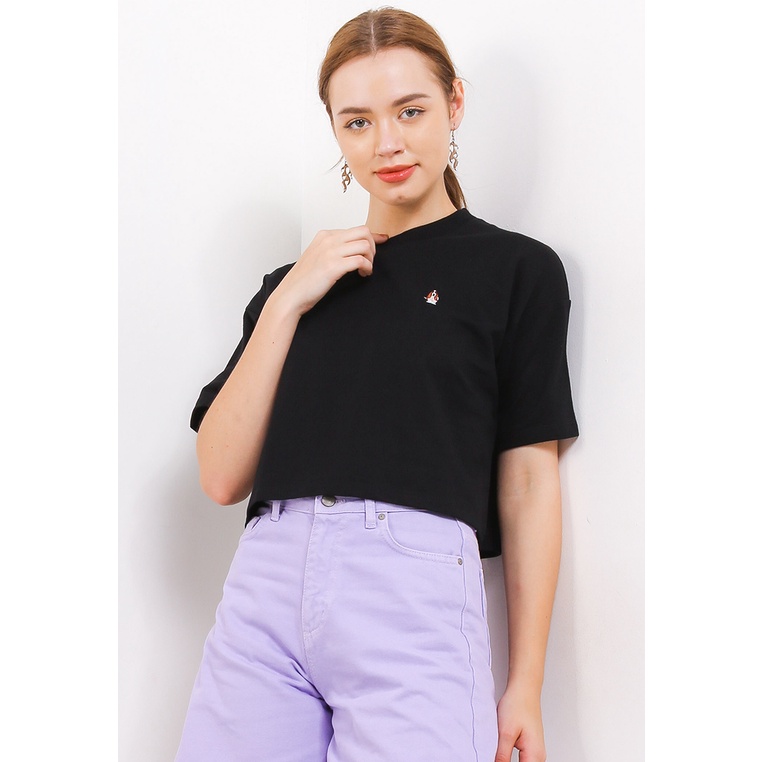 Kaos Hush Puppies Original Wanita T-Shirt Warna hitam Kondangan Ori 100% Keren Vaia 2 Cropped Tee Pe