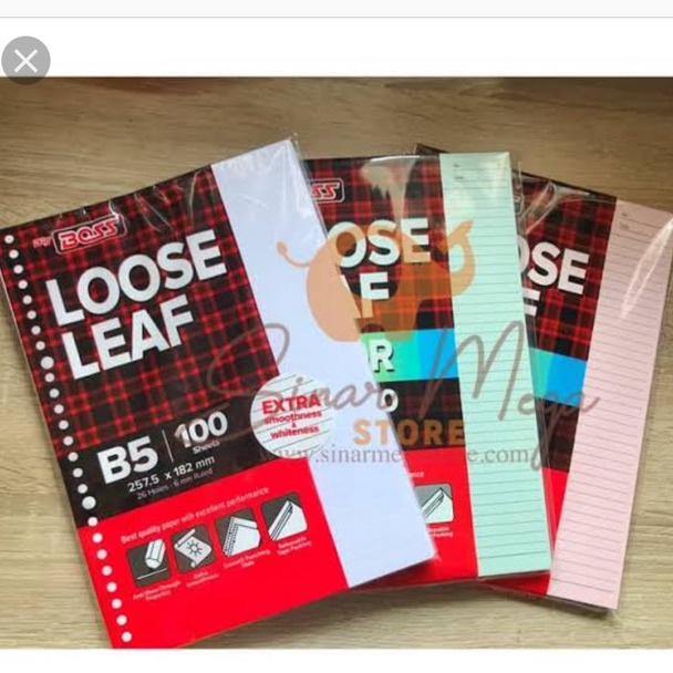 

Terlaris Isi map binder b5 looseleaf b5 garis 100 lembar merek big boss