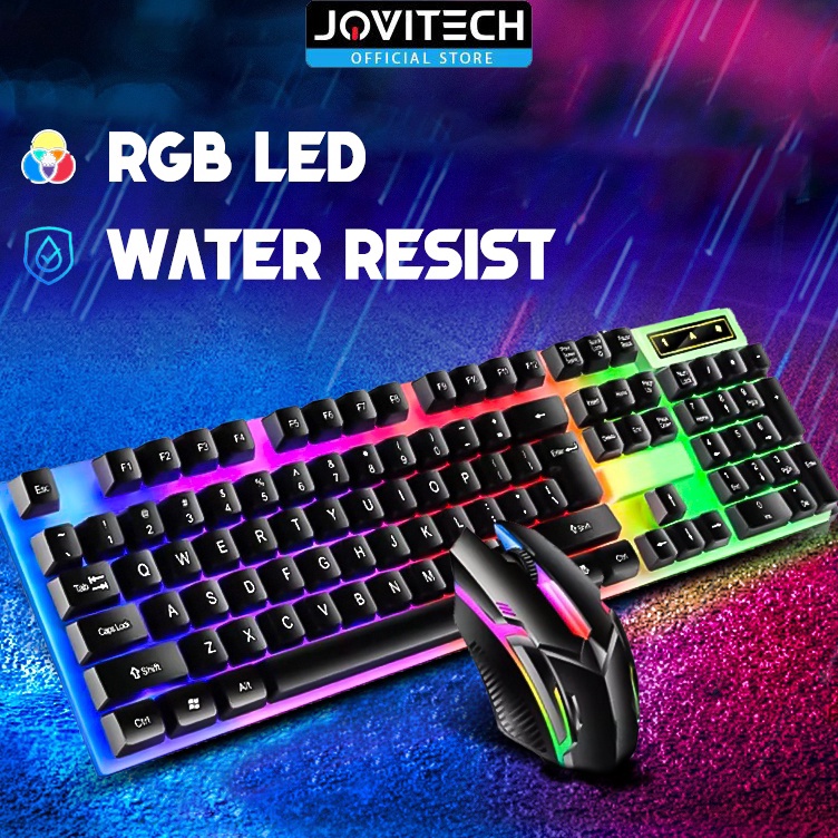 Terkini Jovitech Keyboard Dan Mouse LED Keyboard PC Komputer LDKAI 832 Gaming Dengan Kabel - G14
